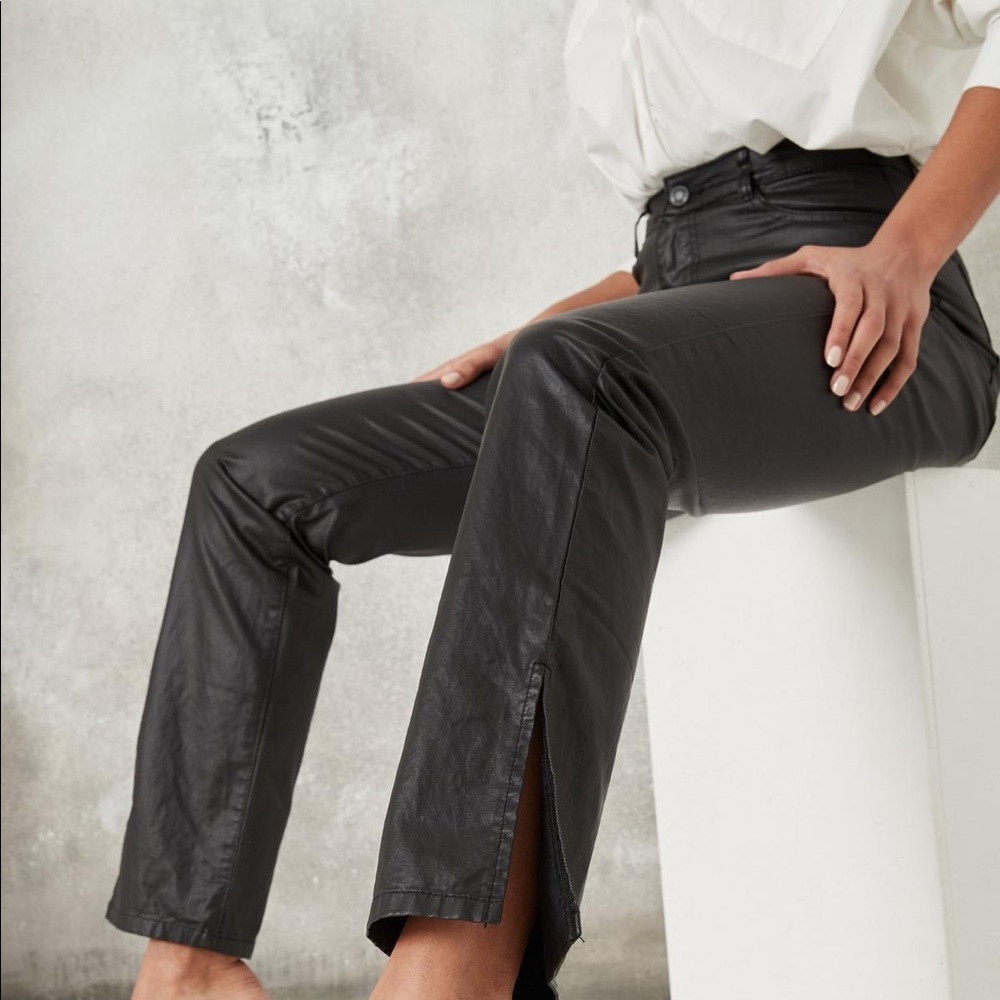 Misguided Coated Side Split Pants - image 3